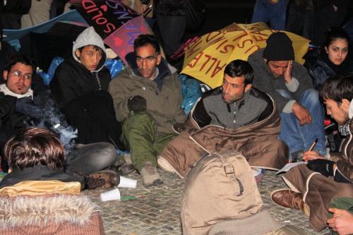 Asylbewerber Hungerstreik am Brandenburger Tor